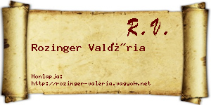 Rozinger Valéria névjegykártya